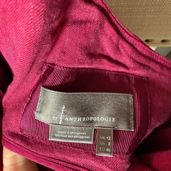 NWT $148 Anthropologie Rose Pink Square-Neck Mini Flap Pockets Back Zip Dress, 8 - Picture 3 of 8